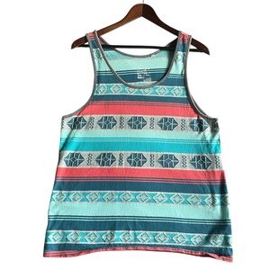 On The Byas Blue Graphic Sleeveless Tank Top